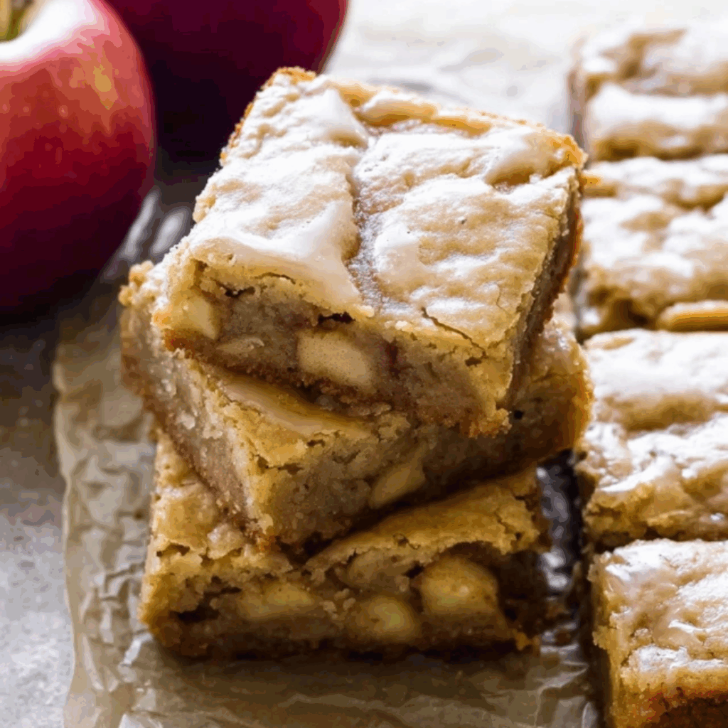 Maple Glazed Apple Blondies