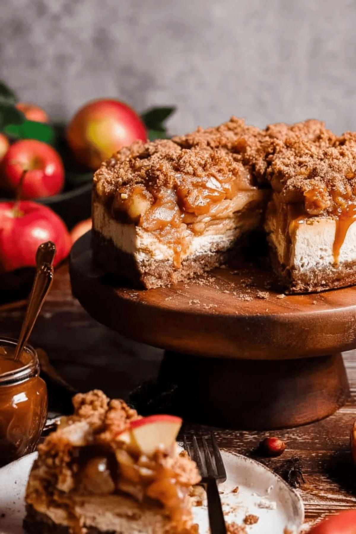 Salted Caramel Apple Pie Cheesecake