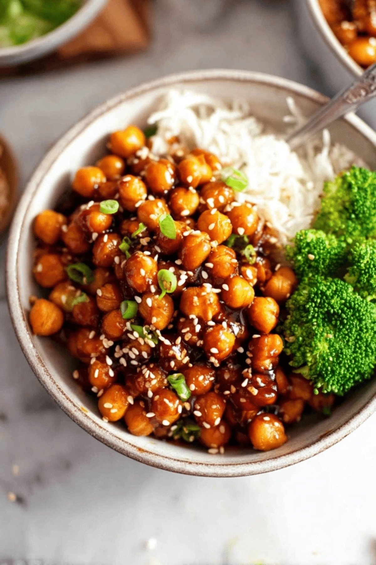 Vegan Sticky Sesame Chickpeas
