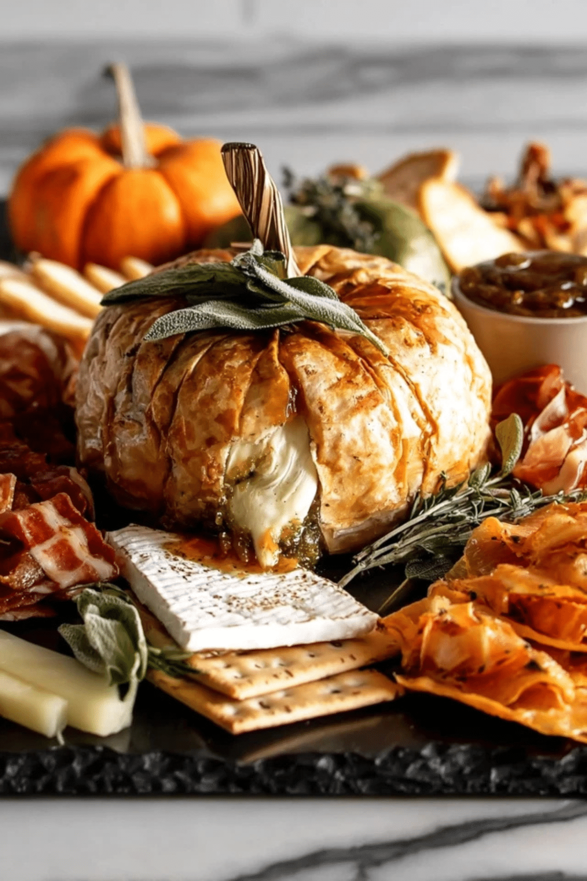 Brie Pumpkin with Spiced Maple Pumpkin Butter