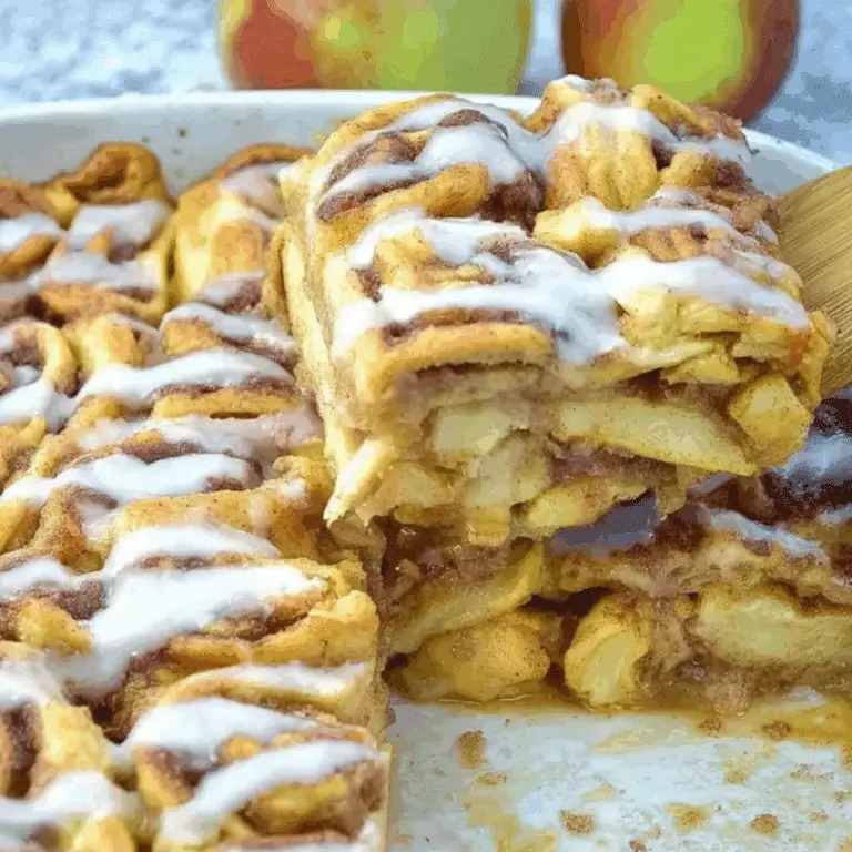 Caramel Apple Cinnamon Roll Lasagna
