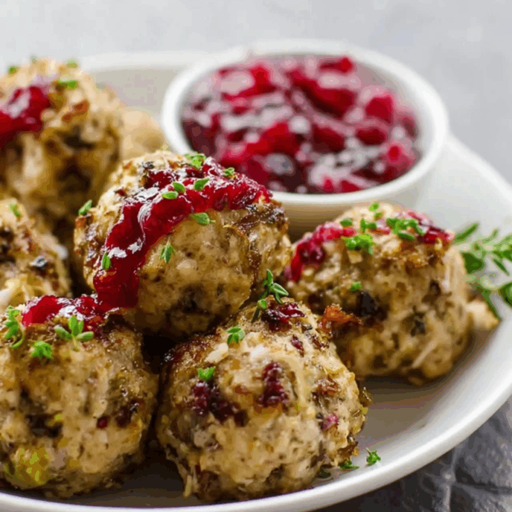 Cranberry Turkey Stuffing Balls (2)
