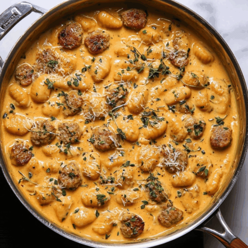 Creamy Butternut Squash Gnocchi with Sausage
