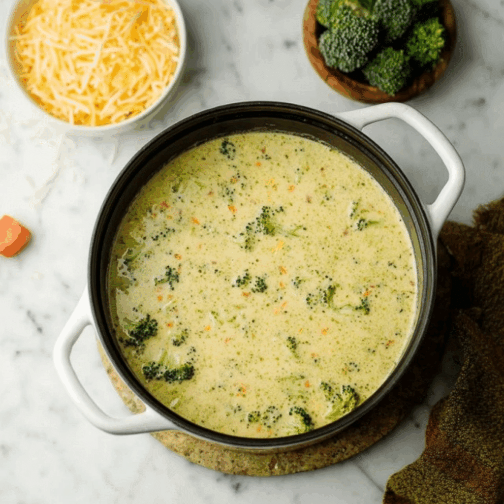 High Protein Broccoli Cheddar Soup