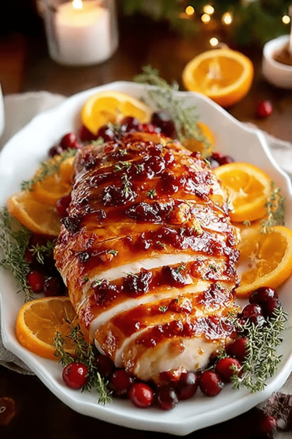 Juicy Cranberry Orange Glazed Turkey Breast