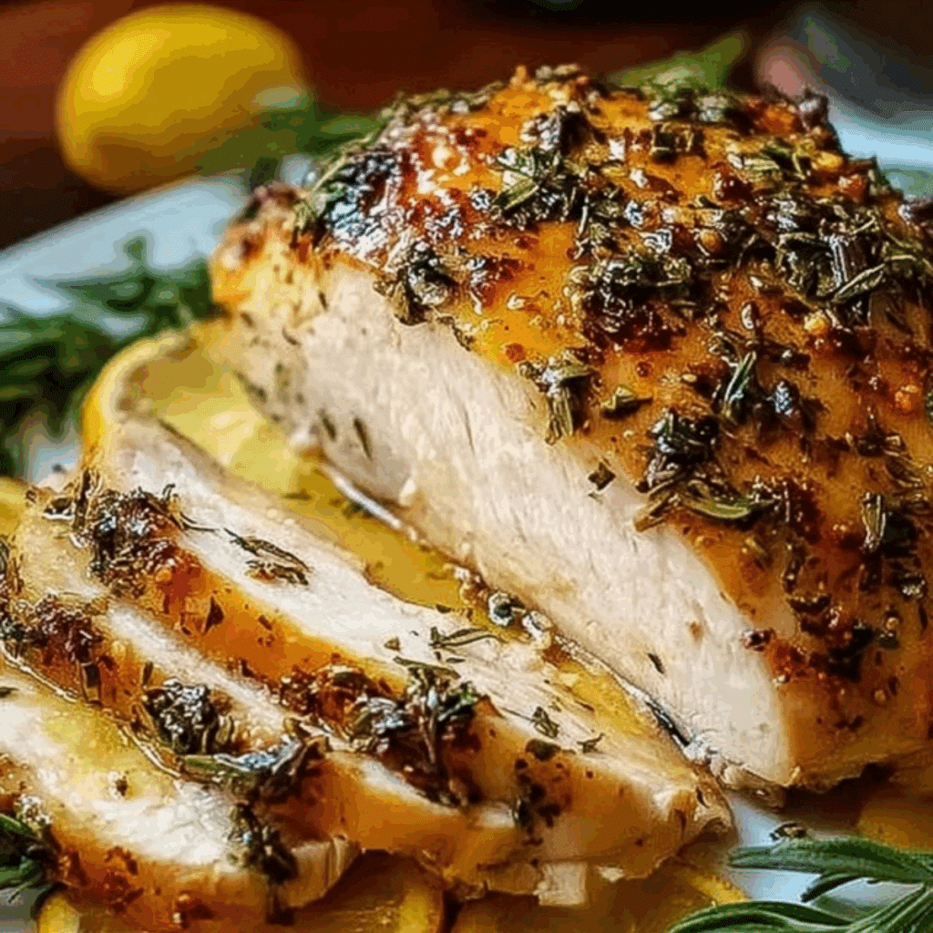 Lemon Garlic Roasted Turkey Breast