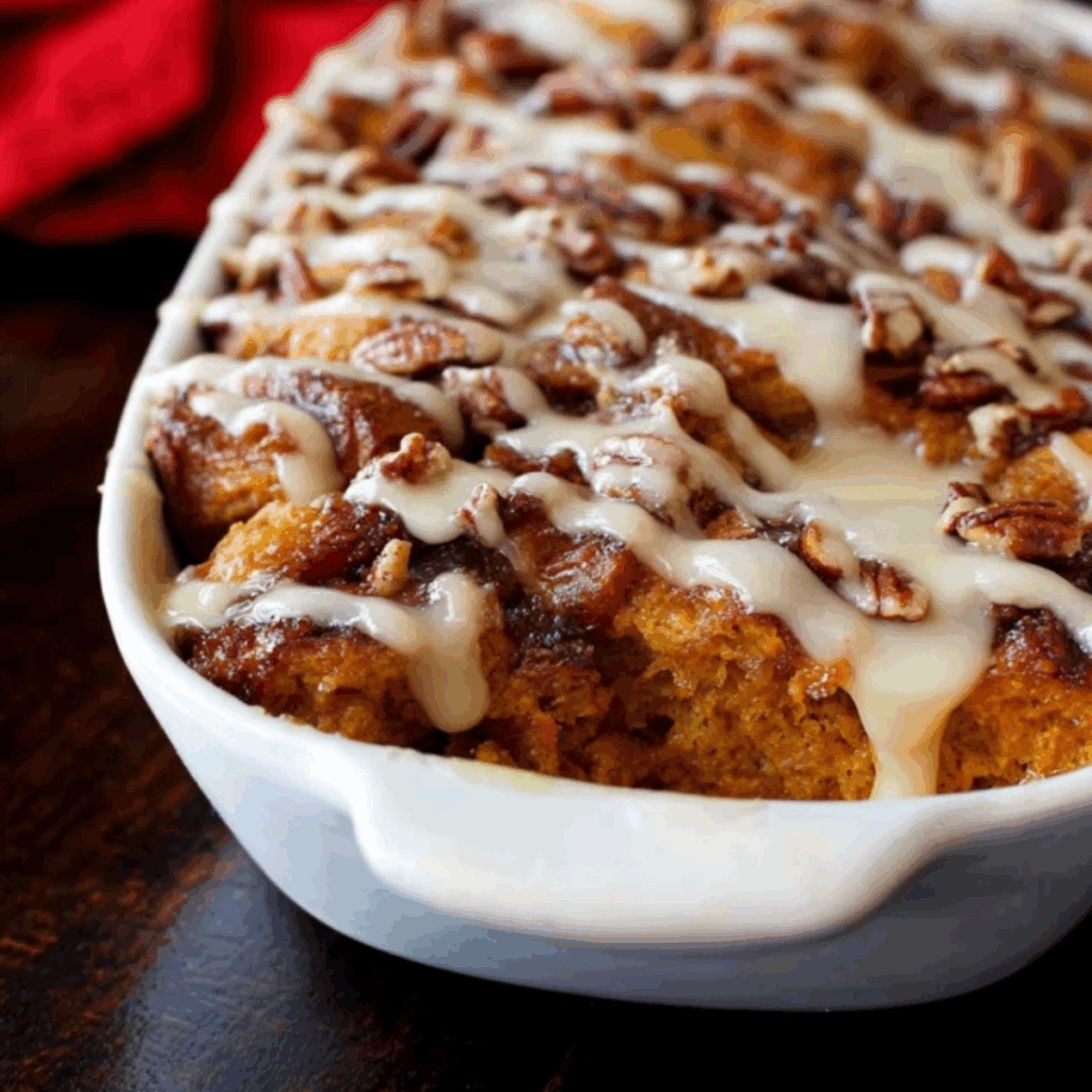 Pumpkin Pie Bread Pudding with Challah