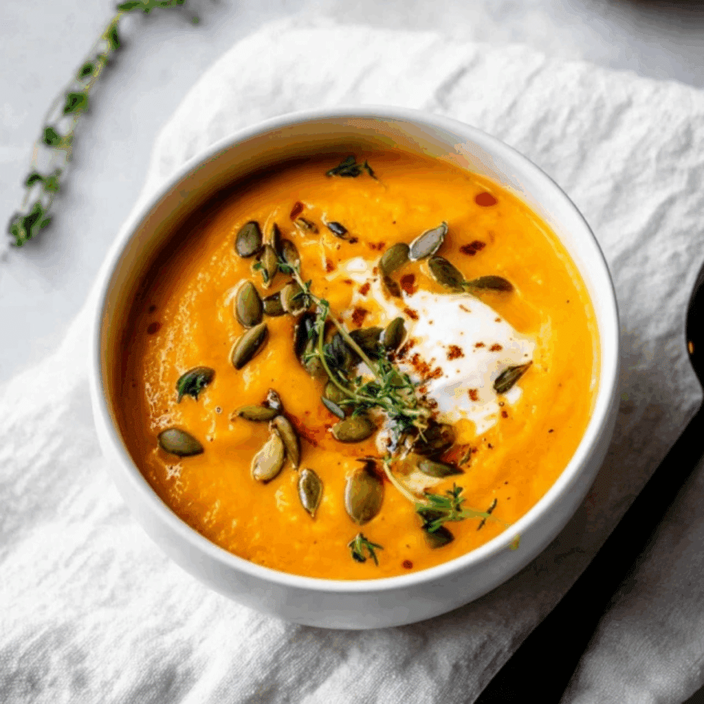Roasted Butternut Squash and Carrot Soup