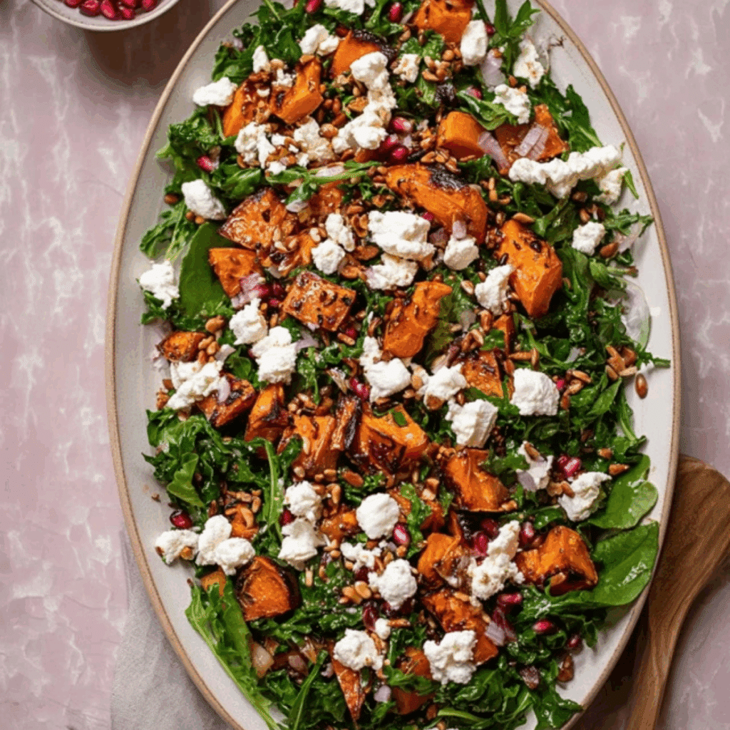 Roasted Sweet Potato Goat Cheese Salad