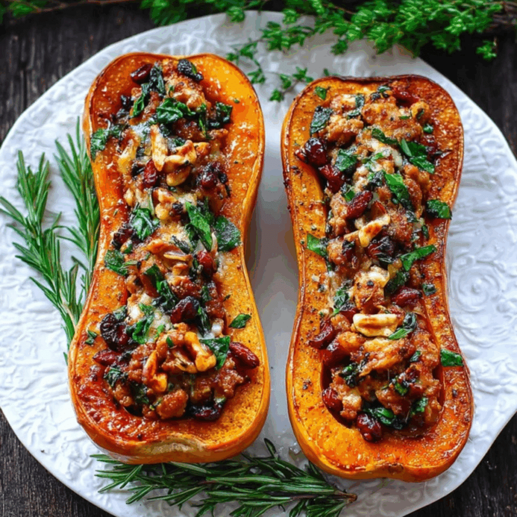 Sausage Stuffed Butternut Squash
