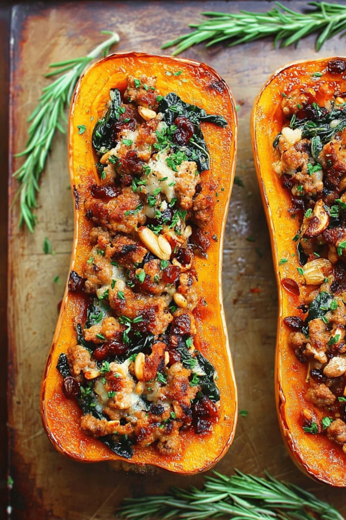 Sausage Stuffed Butternut Squash