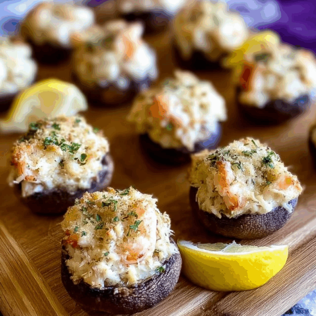 Seafood Stuffed Mushrooms with Crab and Shrimp