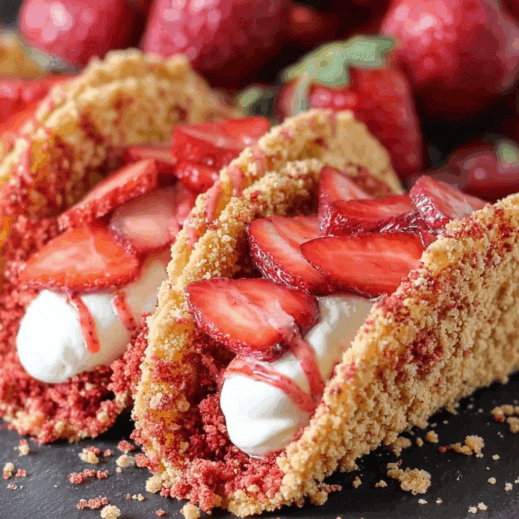 Strawberry Crunch Cheesecake Tacos
