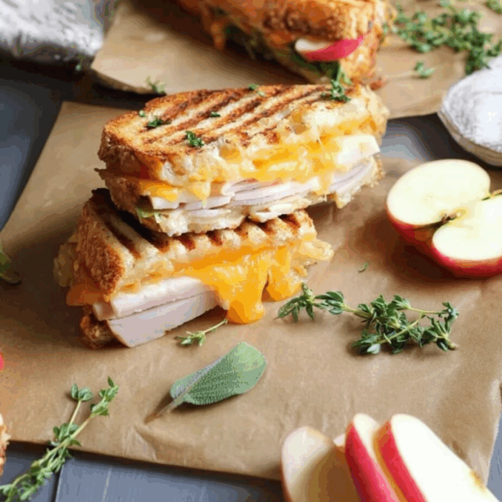 Turkey Apple and Cheddar Panini
