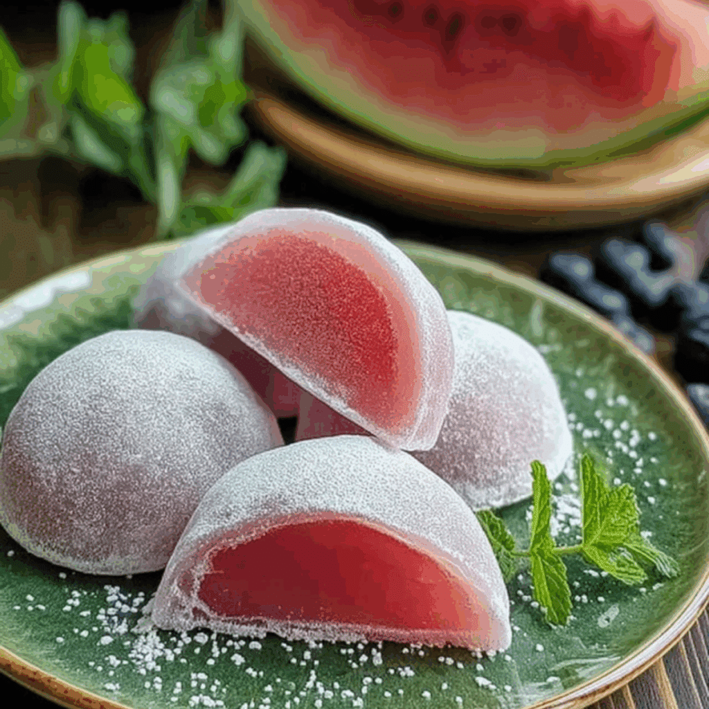 Watermelon Mochi