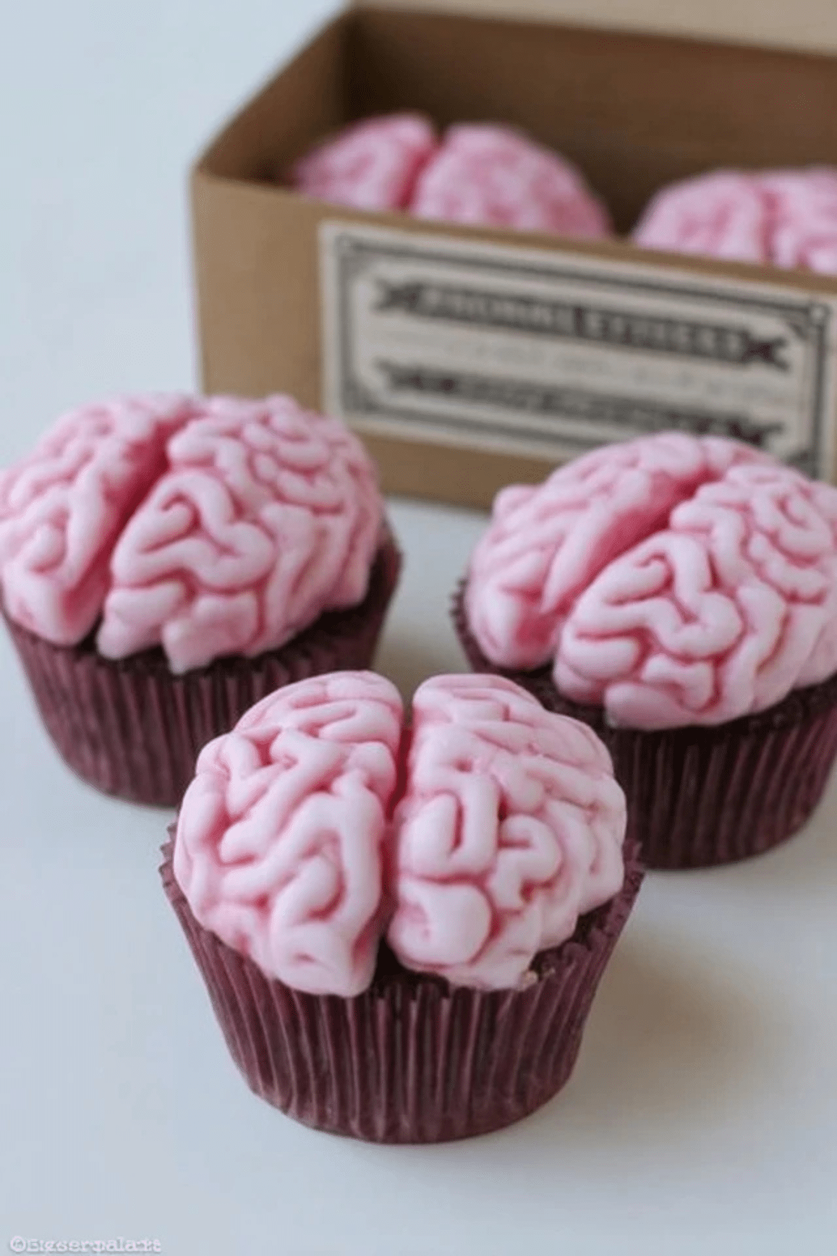 Zombie Brain Cupcakes