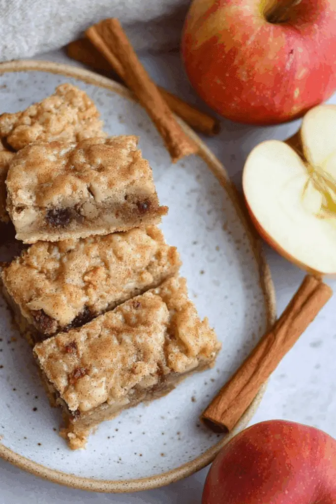 Apple brownies recipe with cinnamon, apples, and toasted pecans