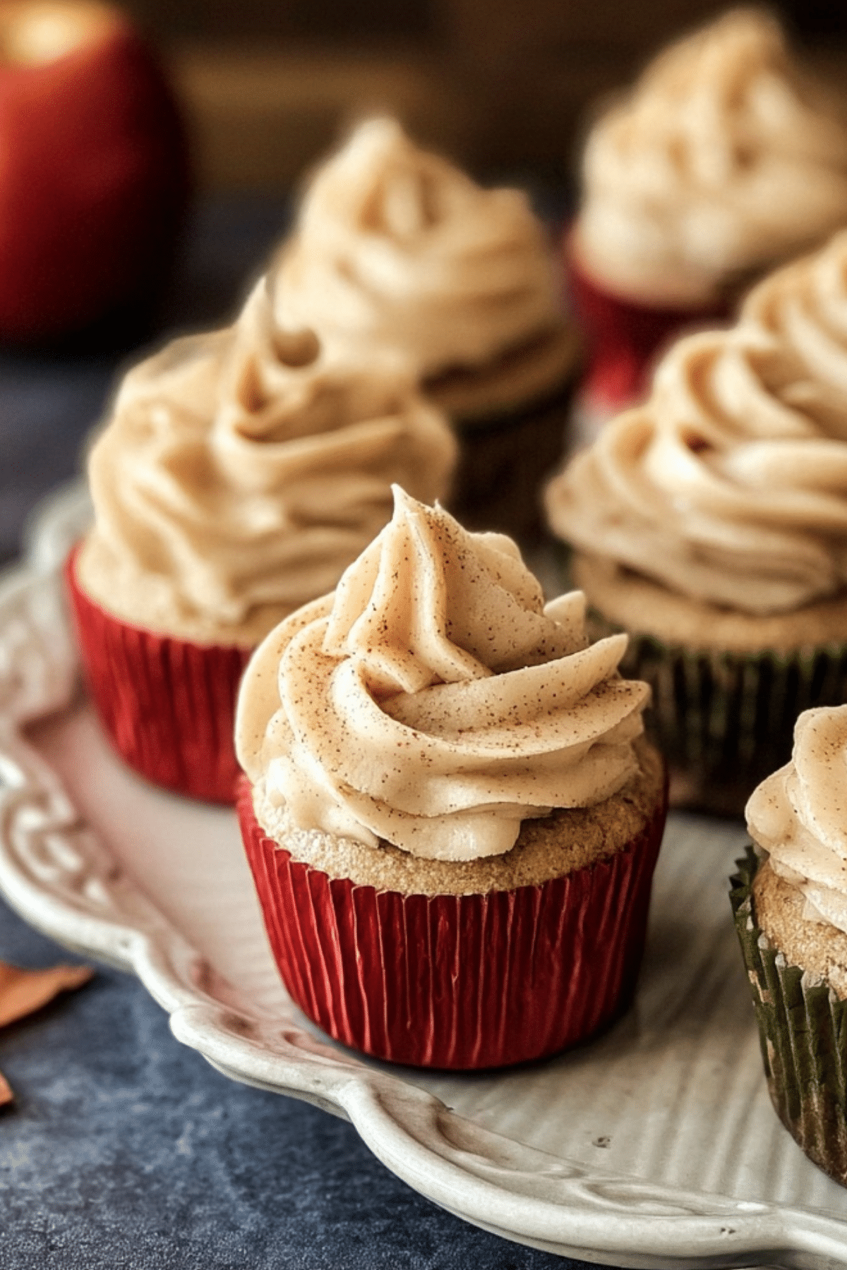 Apple Cider Cupcakes with Spiced Buttercream Frosting