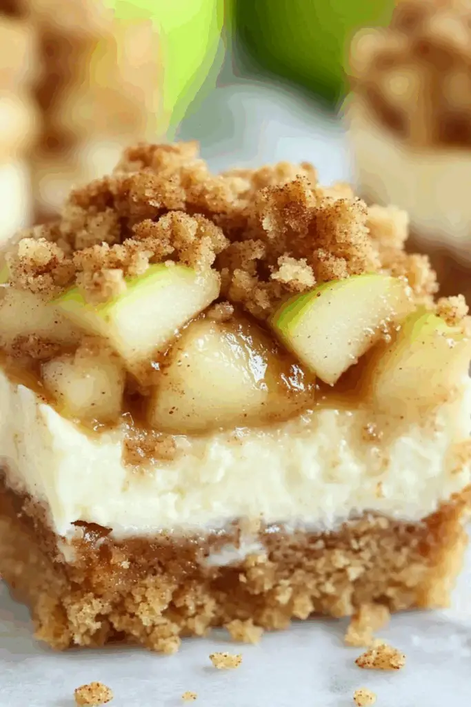 Apple Crisp Mini Cheesecakes with spiced apples and streusel topping