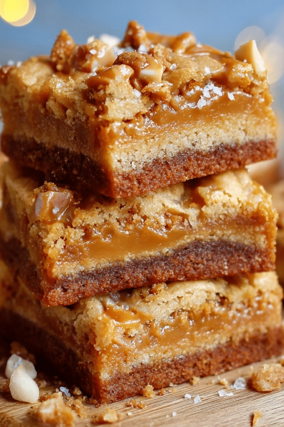 Butterscotch Toffee Cookie Bars with golden edges