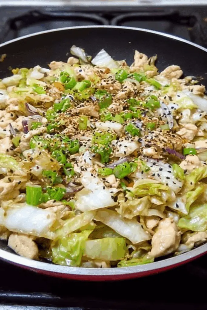 Chicken Cabbage Stir Fry Recipe with tender chicken and crisp cabbage