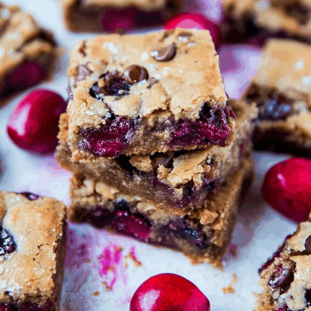 Chocolate Chip Cherry Bars with Brown Sugar
