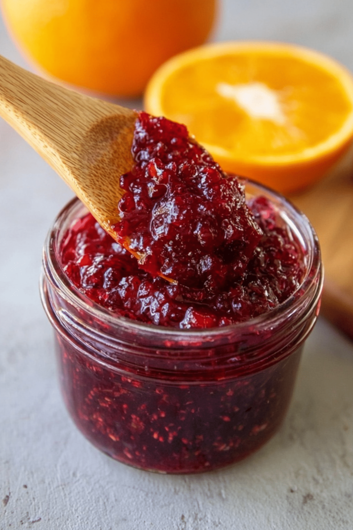 Cranberry Orange Jam in a jar, perfect for holiday meals and gifts