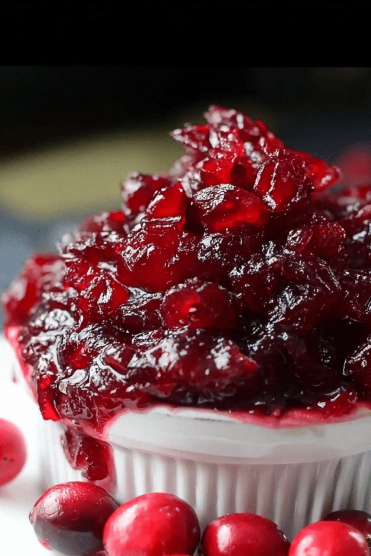 Cranberry Relish with fresh ginger and orange zest