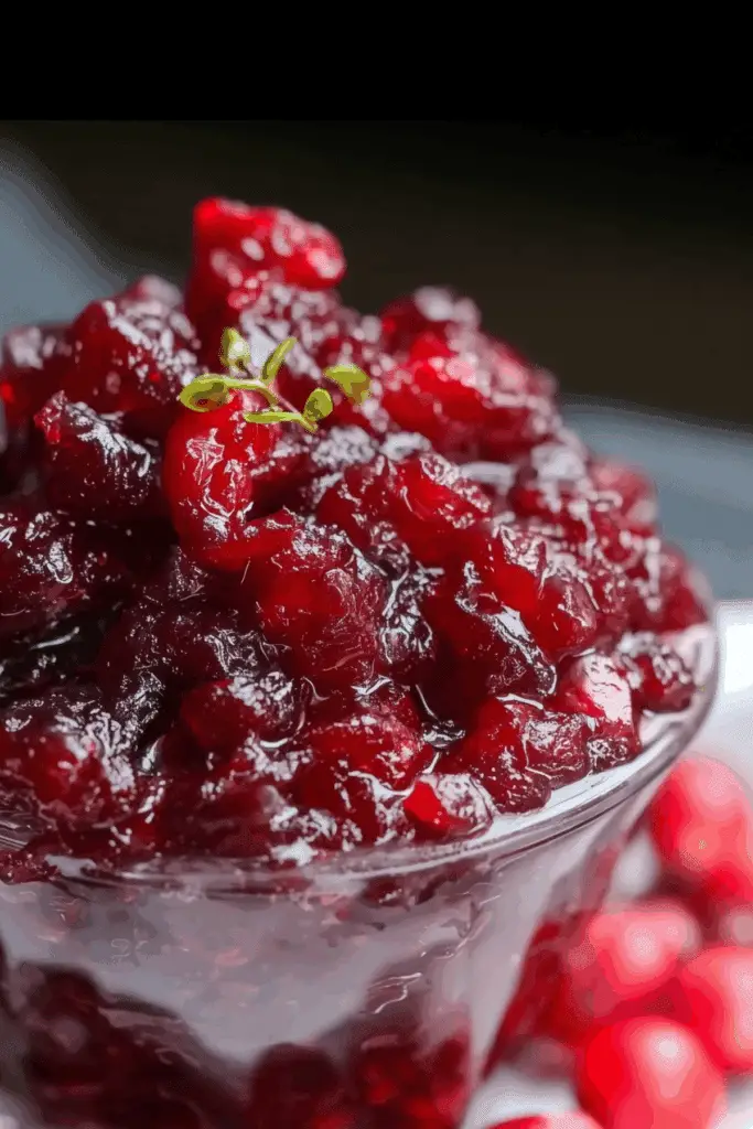 Cranberry Relish with fresh ginger and orange zest