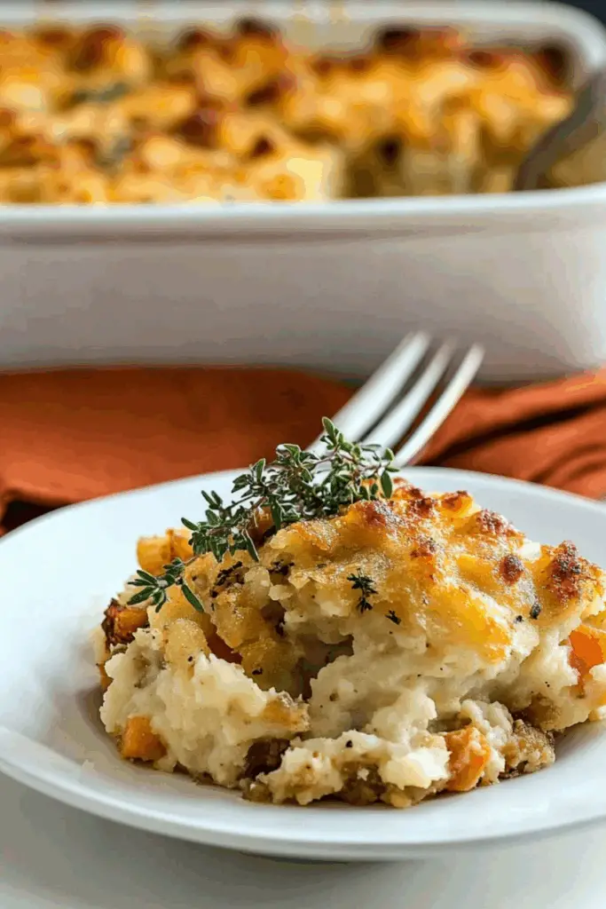 Classic Butter Herb Stuffing with savory herbs and golden bread cubes
