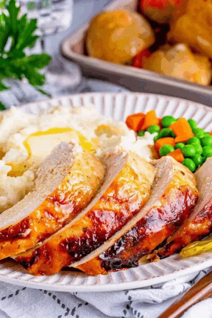 Crock Pot Mississippi Turkey Breast served with gravy