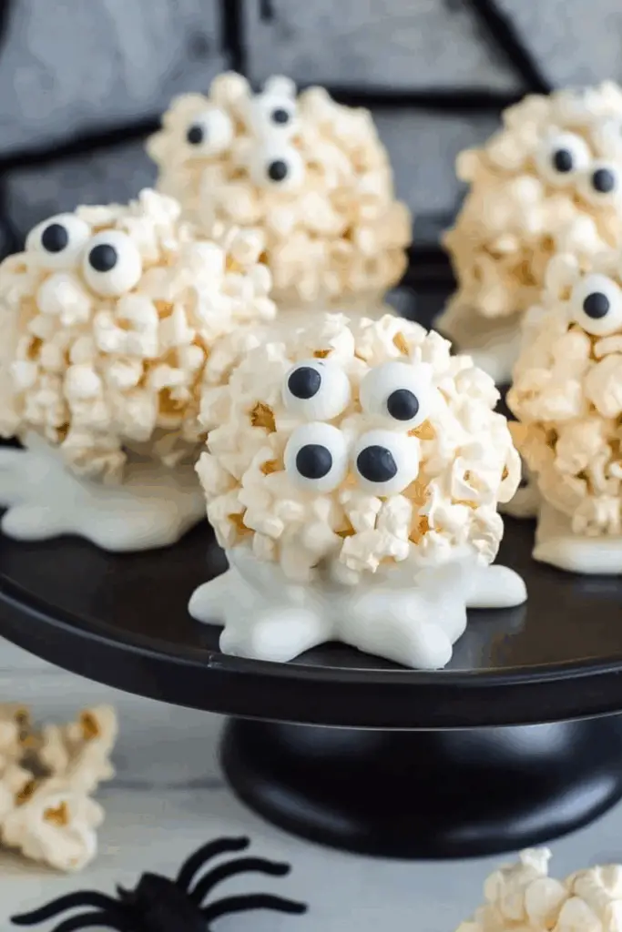 Ghost Marshmallow Popcorn Balls Halloween Treats