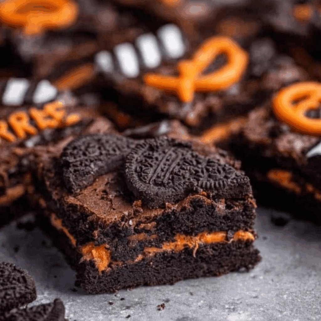 Halloween Oreo Brownies