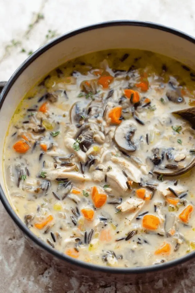 Leftover Turkey Wild Rice Soup recipe with turkey and wild rice