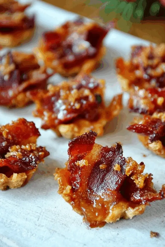Maple Caramel Bacon Crack Bites recipe with crispy bacon and caramelized maple syrup