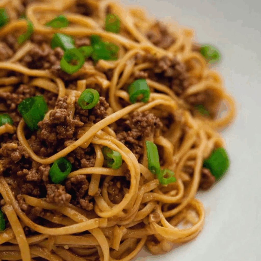 Mongolian Ground Beef Noodles