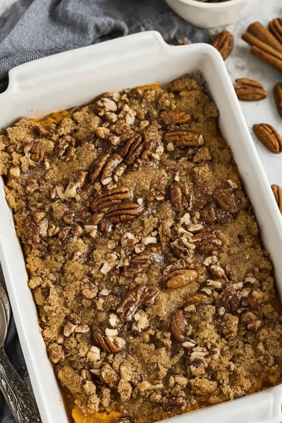 Old Fashioned Sweet Potato Casserole With Pecan Topping Recipe