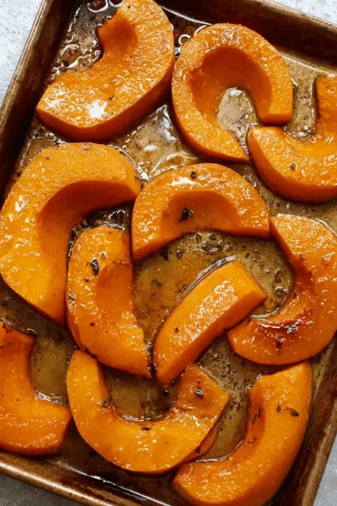 Roasted Butternut Squash with brown sugar and butter