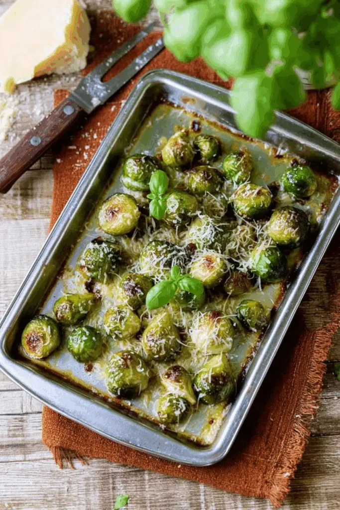 Roasted Smashed Brussels Sprouts with Parmesan