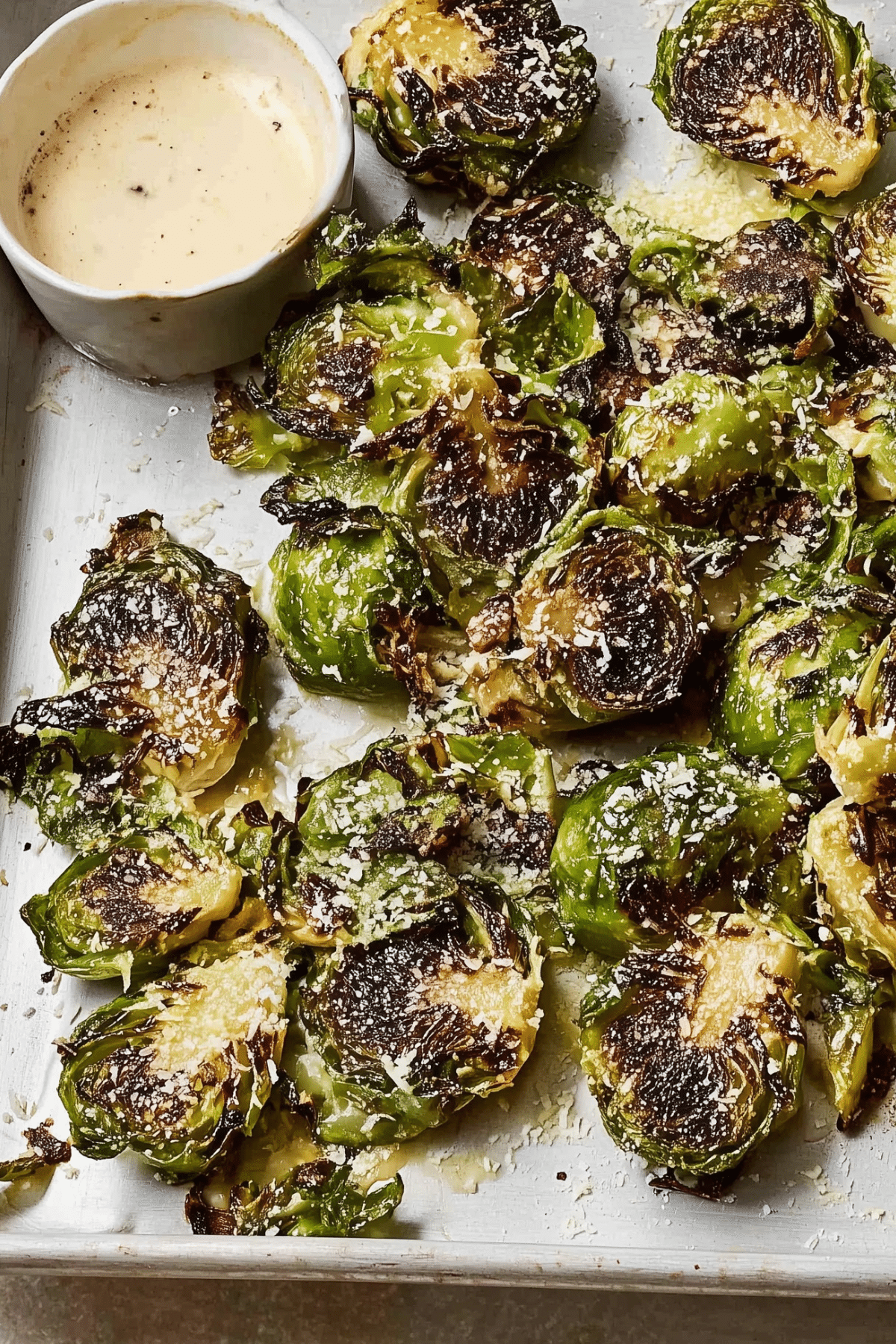 Roasted Smashed Brussels Sprouts with Parmesan