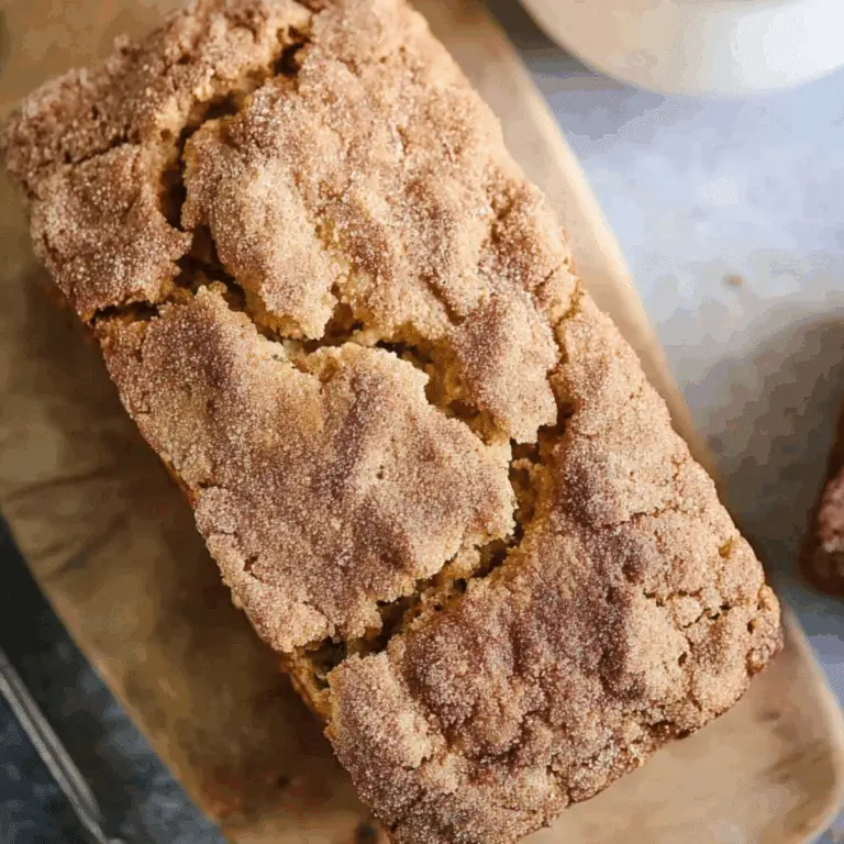 Snickerdoodle Zucchini Bread sliced with cinnamon topping