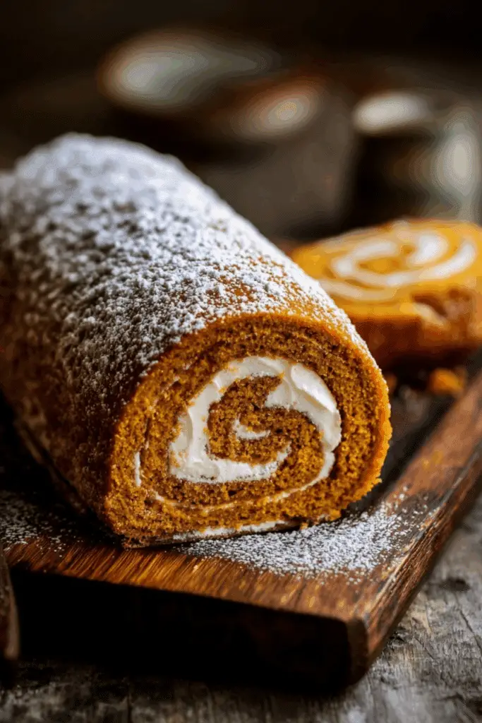 Sourdough Pumpkin Roll with cream cheese filling