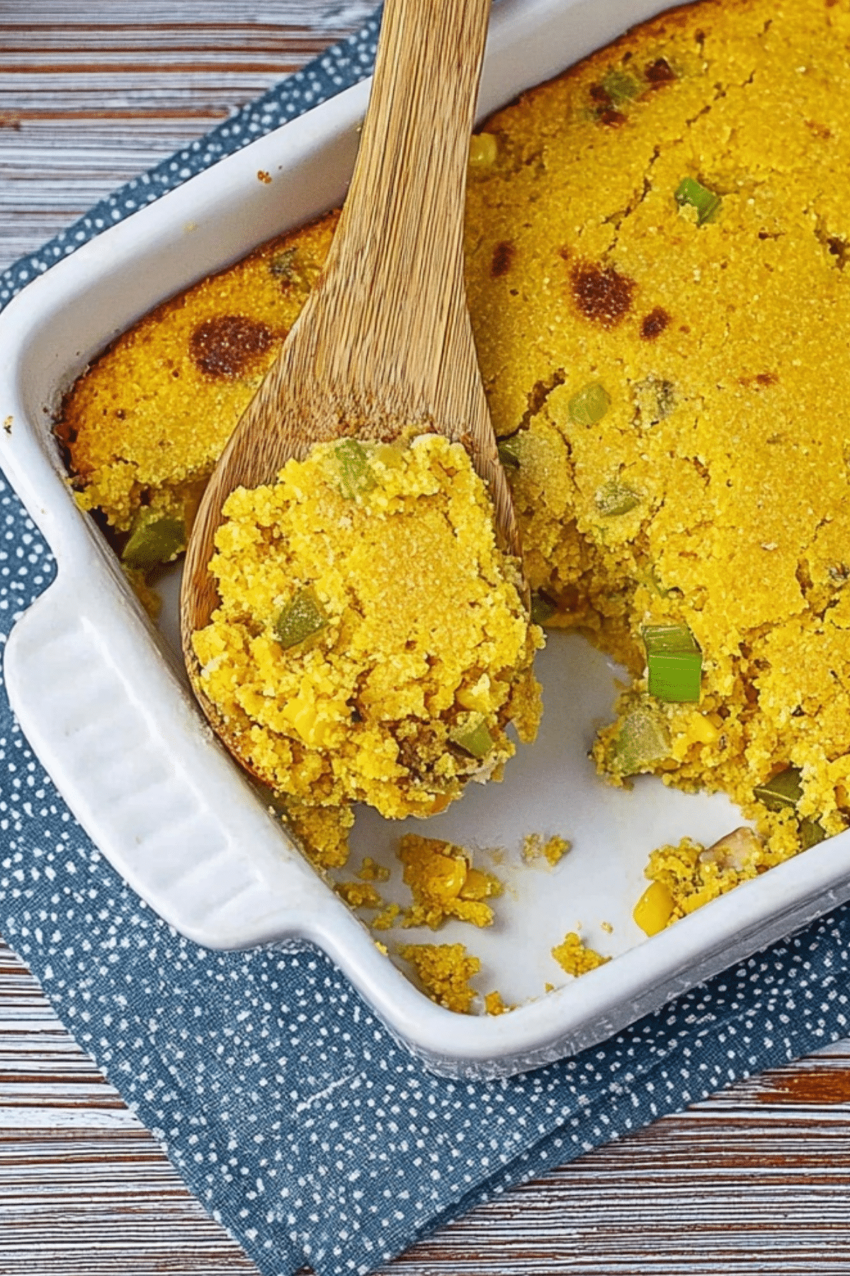 Southern Cornbread Dressing served in a casserole dish