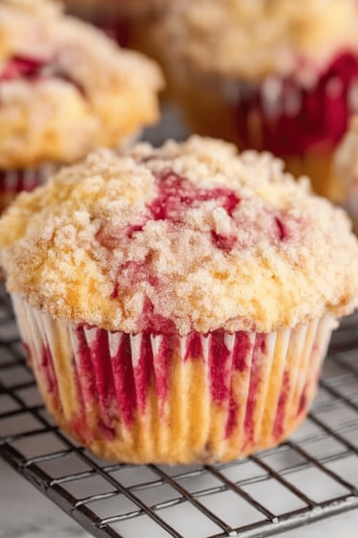 Cherry Cobbler Muffins with sweet cherries and a crunchy streusel topping