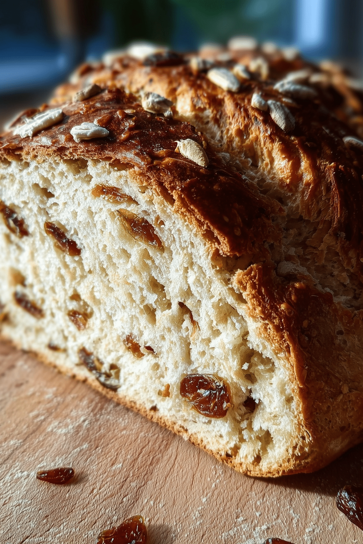 Festive Christmas Bread baked with cinnamon, nutmeg, dried fruits, and nuts