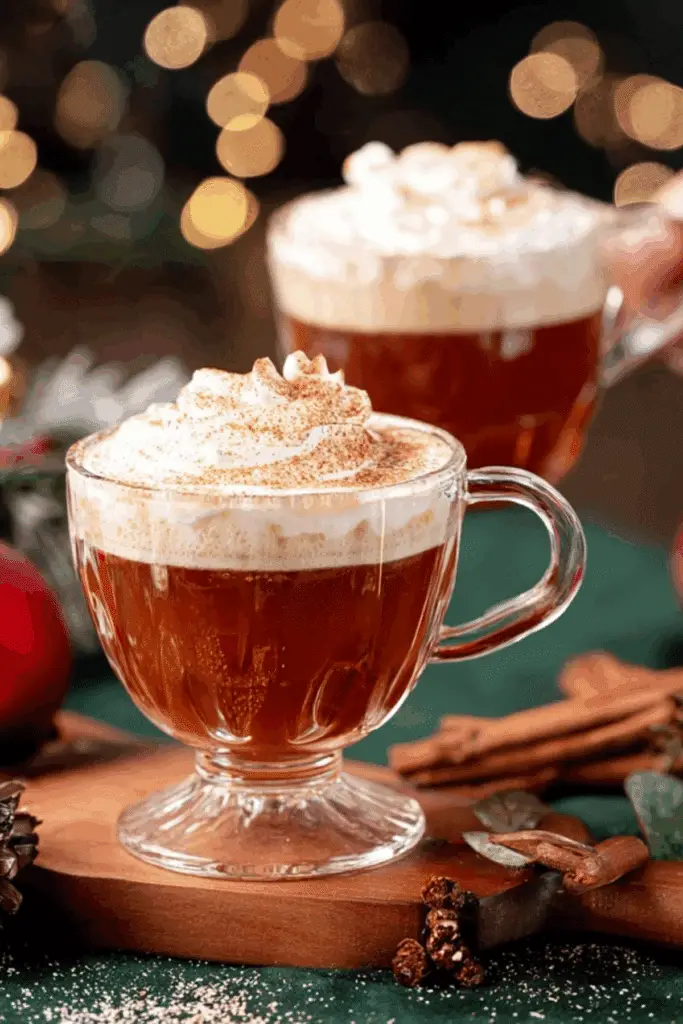 Christmas Coffee spiced holiday drink with whipped cream