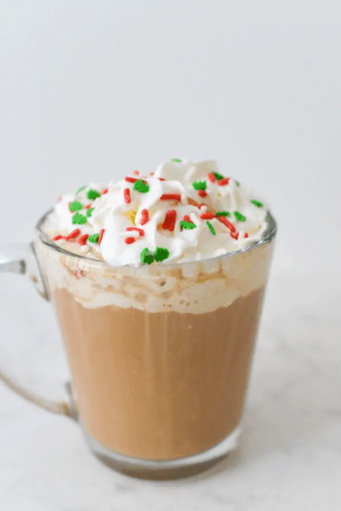 Christmas Coffee Blend recipe with spices, espresso, and whipped cream