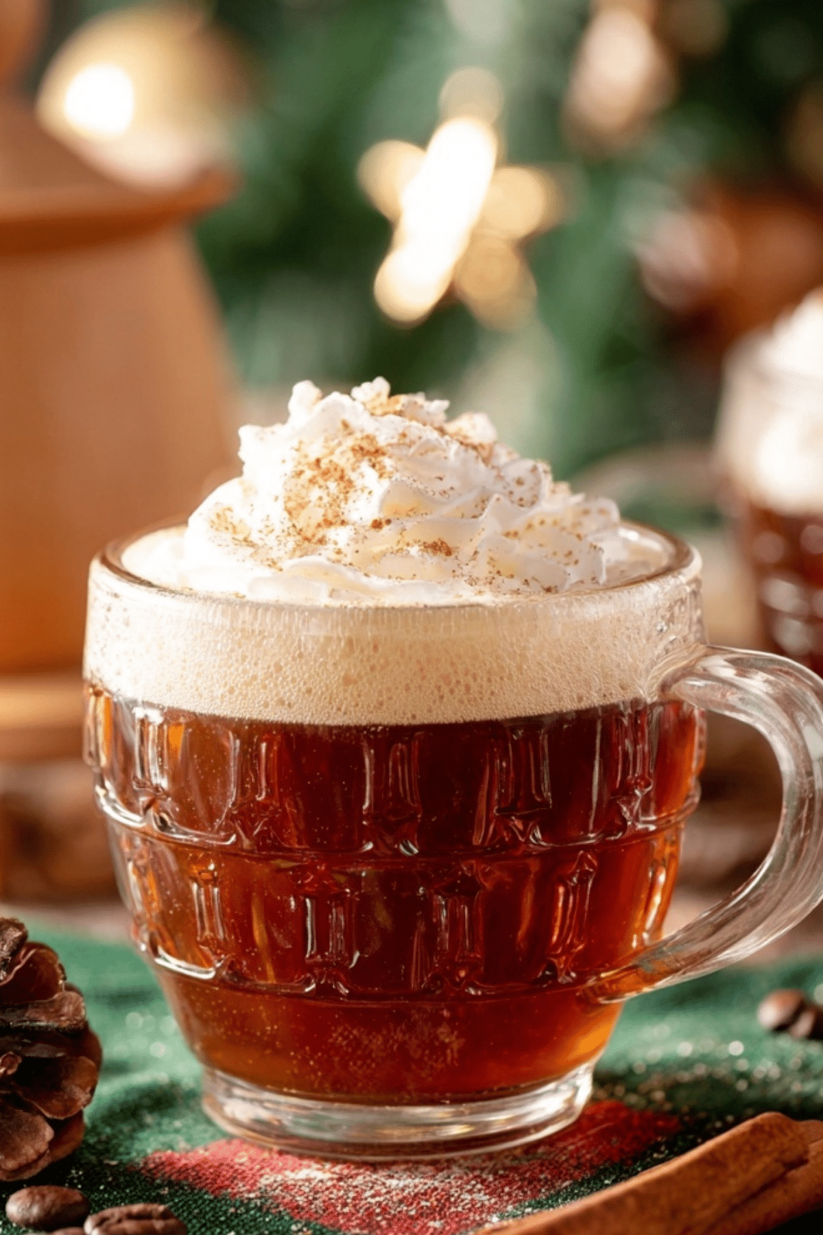 Christmas Coffee spiced holiday drink with whipped cream