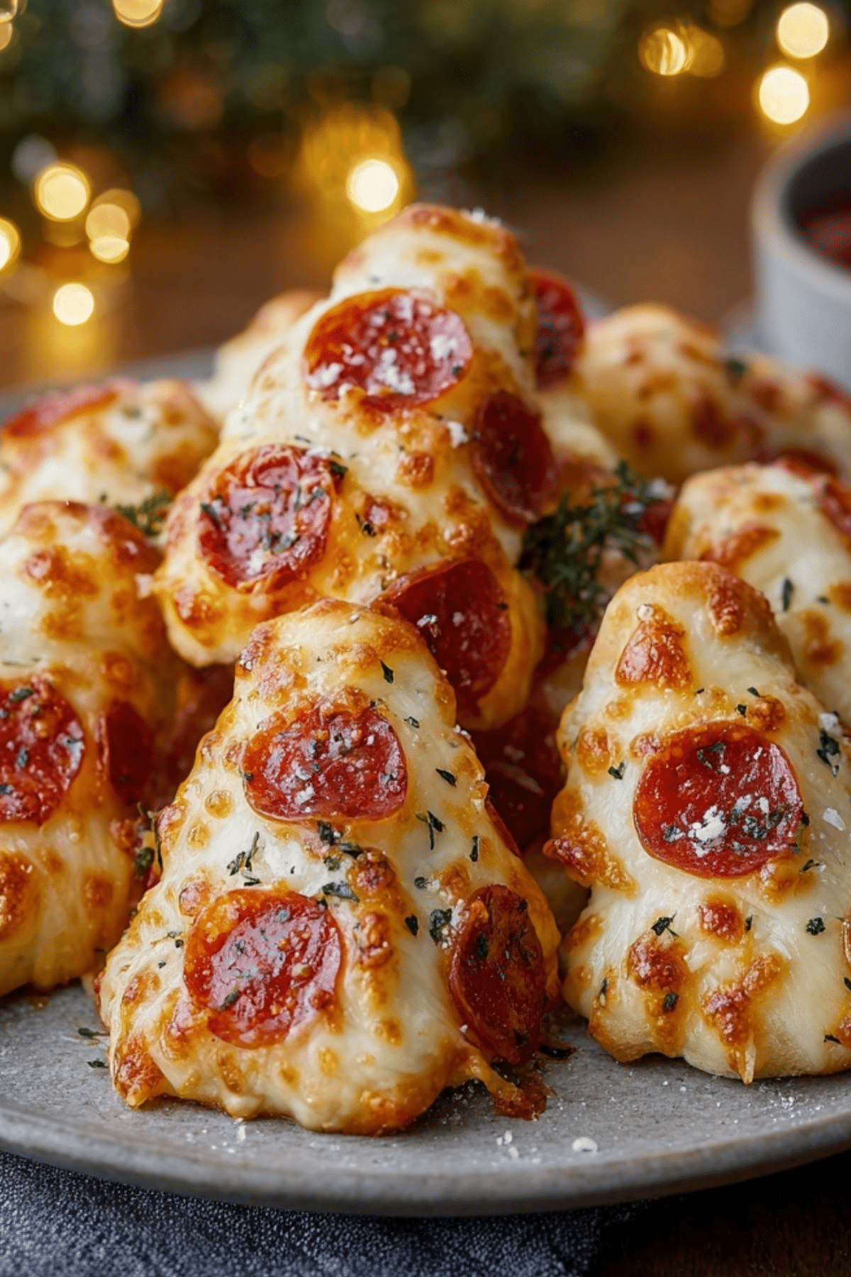 Christmas Pizza Bites – Festive pizza snack shaped like Christmas trees and wreaths