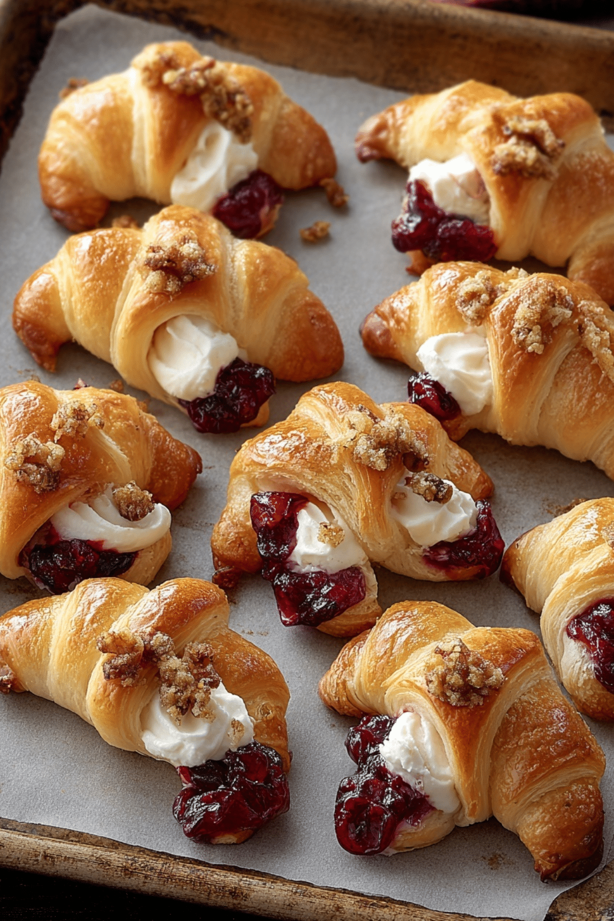 Cranberry Cream Cheese Crescent Bites served on a platter